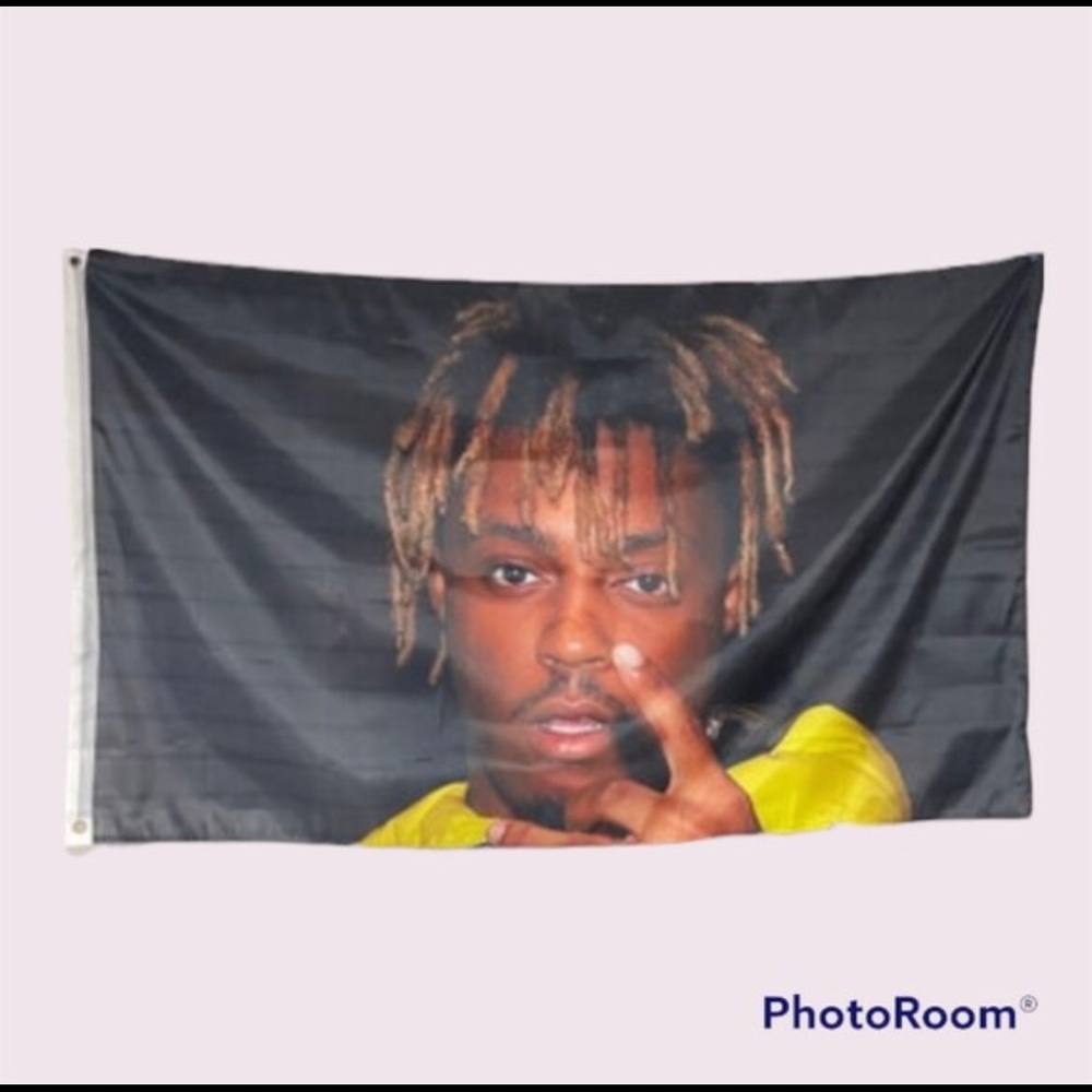 Juice wrld black edition Flag banner tapestry music rap artists bedroom dorm